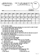 Kiểm tra 15 phút môn Lịch sử Lớp 11 - Mã đề 001 - Năm học 2019-2020 - Trường THPT Vĩnh Long